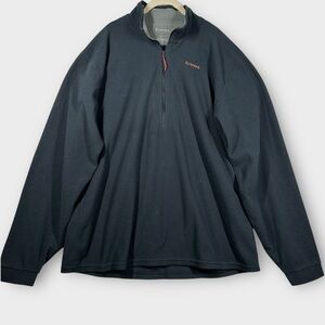 Simms 1/4 Zip‎ Fleece Pullover Men's XXL Black Fishing Outdoor Active Polyester